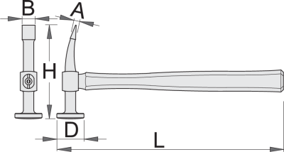 Ciocan de tinichigerie cu varf curb si de finisare UNIOR 619229 s