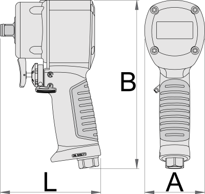 Pistol pneumatic reversibil varianta Stubby 1/2 inch UNIOR 627568 s